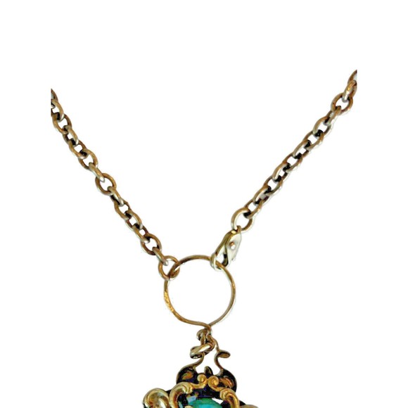 Slave Bracelet Copper/brass Chain very intricate metal design Two Stones   A1156 - Picture 2 of 11